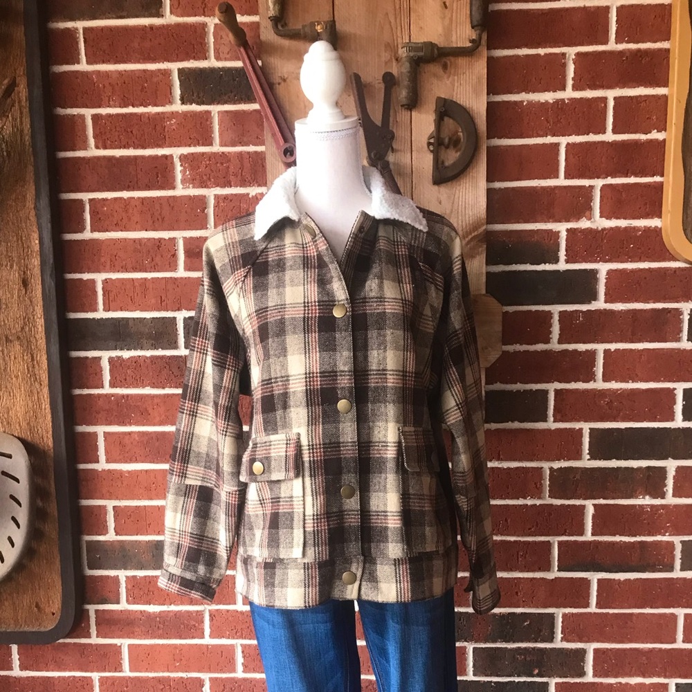 Plaid Sherpa Jacket